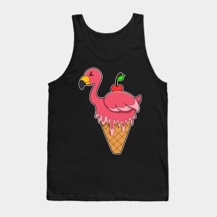 Flamingo with Waffle ice cream & Apple Tank Top